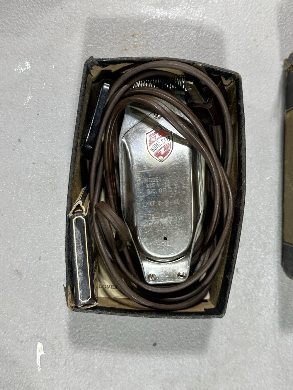 Vintage 1925 Home Clip H-10 Electric Clipper Box Set Belle City Racine WI Antiqu - Picture 5 of 9